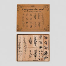 Load image into Gallery viewer, Vintage Botanical Wooden Stamp Set