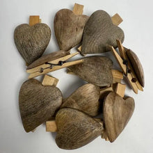 Load image into Gallery viewer, Wooden Heart Clips