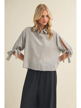 Load image into Gallery viewer, Voluminous Tie-Sleeve Top( Latte)
