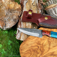 Load image into Gallery viewer, Damascus Knife, Drop- Style Blade TK-014