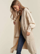 Load image into Gallery viewer, CABLE KNIT LONG CARDIGAN