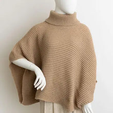 Load image into Gallery viewer, Turtleneck Ribbed Knit Poncho