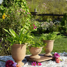 Load image into Gallery viewer, Basketweave Cement Urn