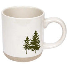 Load image into Gallery viewer, Green Trees Stoneware Coffee Mug