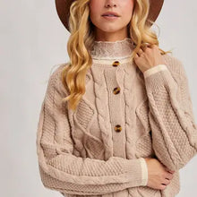 Load image into Gallery viewer, Terry Cable Knit Cardigan