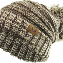 Load image into Gallery viewer, Chunk Pom Pom Cable Knit Ribbed Beanie