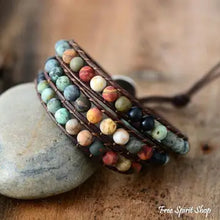 Load image into Gallery viewer, Natural "Love" Wrap Bracelet,