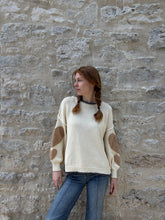 Load image into Gallery viewer, Round Neck Heart Patched Loose Fit Sweater
