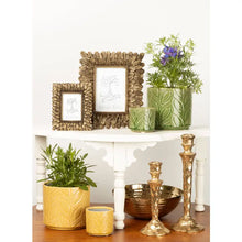 Load image into Gallery viewer, Leaf Pattern Ceramic Pot - Deep Mustard