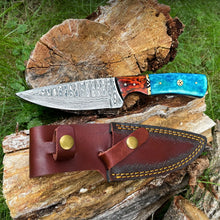 Load image into Gallery viewer, Damascus Knife, Drop- Style Blade TK-014