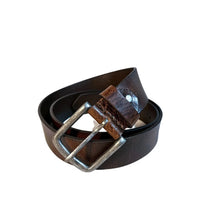 Load image into Gallery viewer, Leather Brown Belt W/ Vintage Buckle