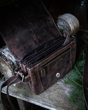 Load image into Gallery viewer, Leather Crossbody Shoulder Bag/Compact Model/Dk Brown