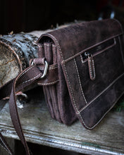 Load image into Gallery viewer, Leather Crossbody Shoulder Bag/Compact Model/Dk Brown