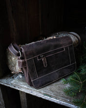 Load image into Gallery viewer, Leather Crossbody Shoulder Bag/Compact Model/Dk Brown
