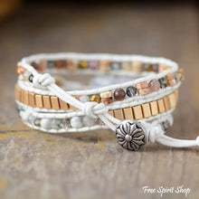 Load image into Gallery viewer, Howlite Stone &amp; Gold Bead Bracelet

