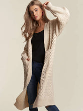 Load image into Gallery viewer, CABLE KNIT LONG CARDIGAN
