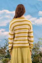 Load image into Gallery viewer, Striped Eyelet Knit Pullover
