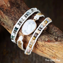 Load image into Gallery viewer, Howlite Stone &amp; Gold Bead Bracelet
