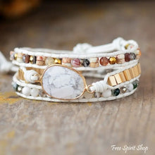 Load image into Gallery viewer, Howlite Stone &amp; Gold Bead Bracelet
