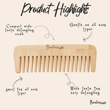 Load image into Gallery viewer, Pointed Bamboo Wide Tooth Comb
