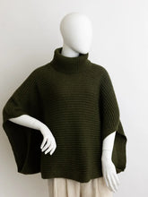 Load image into Gallery viewer, Turtleneck Ribbed Knit Poncho
