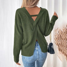 Load image into Gallery viewer, V-neck Backless Split Sweater
