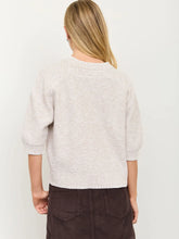 Load image into Gallery viewer, Heathered Contrast Trim Short Sleeve Knit Sweater
