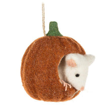 Load image into Gallery viewer, Mouse in  Pumpkin Ornament
