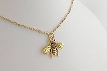 Load image into Gallery viewer, Vintage Gold Bee Necklace, Bee Jewelry, Nature Necklace
