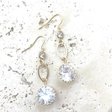 Load image into Gallery viewer, Matte Gold Crystal Earrings
