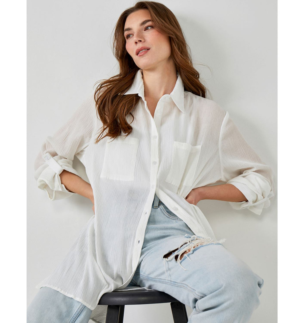 Crinkled Button Down Shirt