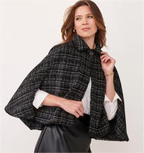 Load image into Gallery viewer, Sonia Tweed Cape (  Black(
