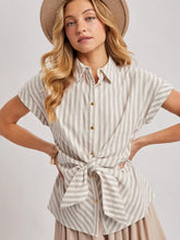 Load image into Gallery viewer, Stripe Knotted Button Down Shirt
