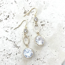 Load image into Gallery viewer, Matte Gold Crystal Earrings
