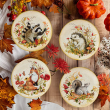 Load image into Gallery viewer, Woodland Critters Fall Dessert Plate 9in Asst.
