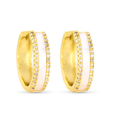 Load image into Gallery viewer, Gold MOP &amp; CZ Earrings
