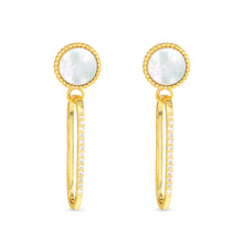 Load image into Gallery viewer, Gold MOP &amp; CZ Earrings
