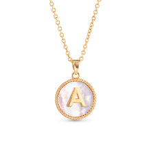 Load image into Gallery viewer, Mother of Pearl Initial Necklaces
