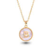 Load image into Gallery viewer, Mother of Pearl Initial Necklaces
