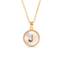 Load image into Gallery viewer, Mother of Pearl Initial Necklaces
