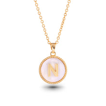 Load image into Gallery viewer, Mother of Pearl Initial Necklaces
