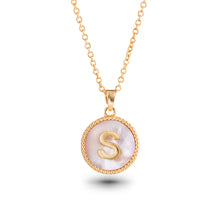 Load image into Gallery viewer, Mother of Pearl Initial Necklaces

