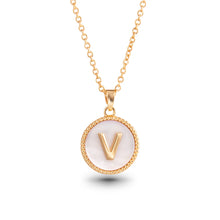 Load image into Gallery viewer, Mother of Pearl Initial Necklaces
