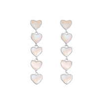 Load image into Gallery viewer, Silver MOP &amp; CZ Earrings

