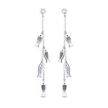 Load image into Gallery viewer, Silver MOP &amp; CZ Earrings
