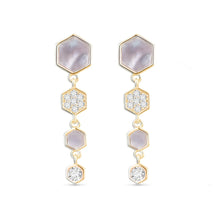 Load image into Gallery viewer, Gold MOP &amp; CZ Earrings
