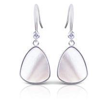 Load image into Gallery viewer, Silver MOP &amp; CZ Earrings
