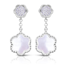 Load image into Gallery viewer, Silver MOP &amp; CZ Earrings
