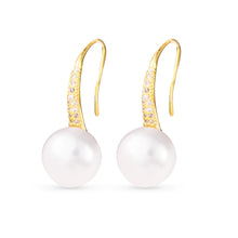 Load image into Gallery viewer, Gold MOP &amp; CZ Earrings
