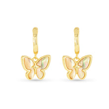Load image into Gallery viewer, Gold Tan Abalone Earrings
